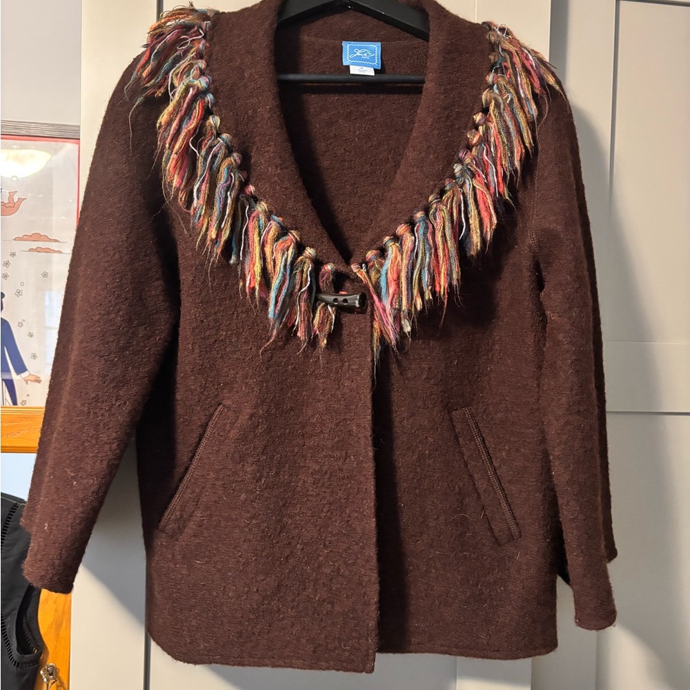 NWOT Lark Lane 100% Wool Brown Sweater- Small